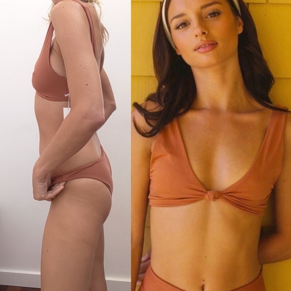 Nwt Farfetch knotted twist tan nude Westerly bikini XS - Picture 2 of 12